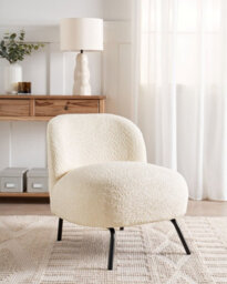 Beliani Armchair Kumla Boucle Off-White - thumbnail 2