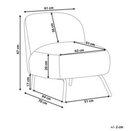Beliani Armchair Kumla Boucle Off-White - thumbnail 3