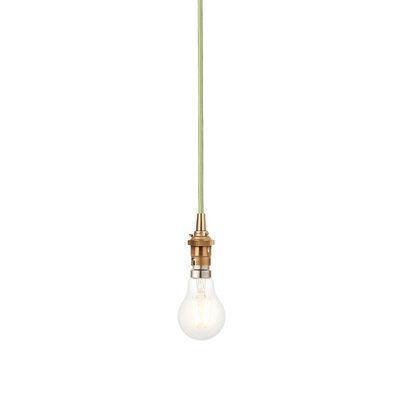 Loops Elegant Aged Brass Hanging Ceiling Pendant Light With Green Flex For Modern Homes - image 1