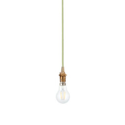 Loops Elegant Aged Brass Hanging Ceiling Pendant Light With Green Flex For Modern Homes - thumbnail 6