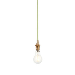 Loops Elegant Aged Brass Hanging Ceiling Pendant Light With Green Flex For Modern Homes - thumbnail 1