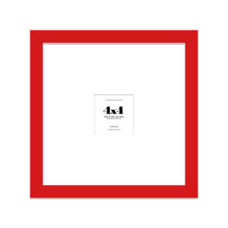 "4X4"" Red Picture Frame - 4X4"" Square Frame With 1X1"" Mount For 4X4""/1X1"" Pictures Classic Style Photo Display, 1 Pack" - thumbnail 1