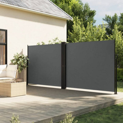 Walplus Retractable Side Awning Garden Sun Shade Canopy Gazebo For Back Door, Porch, Patio Anthracite 160X600 Cm - image 1