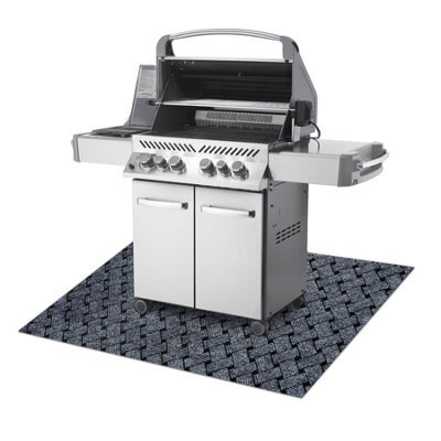 RugsX Vectra 902 Protective Grill Mat For Terrace, Outdoor - Light Grey 100X120 Cm - image 1
