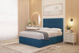 Somnior Beds Somnior Alexas Divan Bed Set With Midnight Pocket Sprung Mattress And Headboard Navy Plush - thumbnail 4