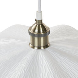 Wyld and Coco Lumacraft Wavy Metal Pendant Lamp White With Brass Accents, Modern Industrial Ceiling Light - W40 X H127 Cm - thumbnail 6