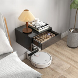 Homcom Floating Nightstands Set Of 2, Bedside Table W/ Drawer And Open Shelf - thumbnail 9