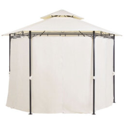 Beliani Gazebo Portel Metal 350 Cm 350 Cm Beige - thumbnail 4