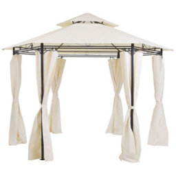Beliani Gazebo Portel Metal 350 Cm 350 Cm Beige - thumbnail 1