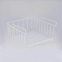 Pack Of 2 Hanging Under Shelf Storage Racks Stackable White Metal Wire Organisers For Kitchen Cabinets, Pantries, Desks - thumbnail 7