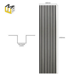 Wbm Cre8 Acoustic Decorative Timber Slat Wall Panel - Light Oak Grey - 2400mm X 600mm - thumbnail 2