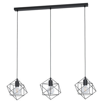 Stylish Black Cube Frame Pendant Light For Kitchen Island - image 1