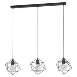 Stylish Black Cube Frame Pendant Light For Kitchen Island - thumbnail 1