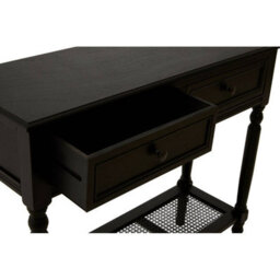 Orsina Black Console Table For Hallway, Pine Wood Table For Home Décor, Wood Table With 2 Drawers For Office - thumbnail 6