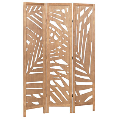 Beliani 3 Panel Room Divider Vernago Light Brown 122 Cm 170 Cm - image 1