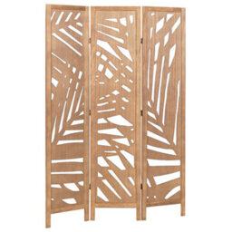 Beliani 3 Panel Room Divider Vernago Light Brown 122 Cm 170 Cm - thumbnail 1