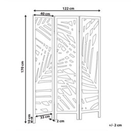 Beliani 3 Panel Room Divider Vernago Light Brown 122 Cm 170 Cm - thumbnail 3