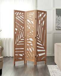 Beliani 3 Panel Room Divider Vernago Light Brown 122 Cm 170 Cm - thumbnail 2