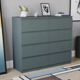 Lassic Vida Designs Denver Green 8 Drawer Chest Of Drawers (H) 955mm (W) 1200mm (D) 400mm - thumbnail 1