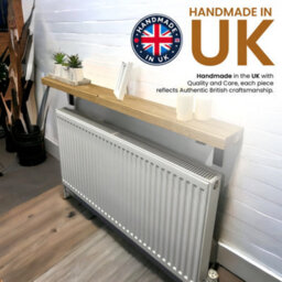 Radiator Shelf Wall Mounted Solid Wood, Narrow Radiator Cover 15Cm Deep Rustic Handmade In Uk (Rustic Pine, 110Cm) By Mkgt - thumbnail 4