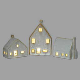 Nook Ceramic House With Led Light Illuminated Christmas Village Piece - thumbnail 5