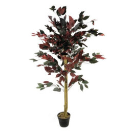 Leaf Artificial Ficus Tree Plant Capensia Ficus 120Cm Realistic Faux Plants Botanik - thumbnail 4
