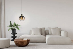 Eglo Oilella Brown And Black Smoked Glass/metal 1-Light Pendant Light (D) 19Cm