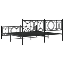 Berkfield Metal Bed Frame Without Mattress With Footboard Black 193X203Cm - thumbnail 6