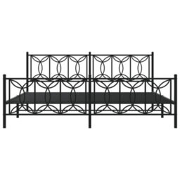 Berkfield Metal Bed Frame Without Mattress With Footboard Black 193X203Cm - thumbnail 4