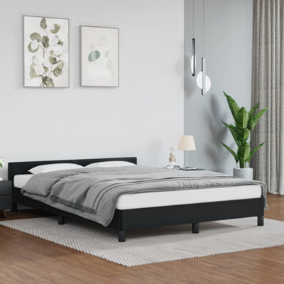 Berkfield Bed Frame With Headboard Black 180X200Cm 6Ft Super King Faux Leather - image 1