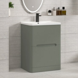 Royal Bathrooms Venice 800mm Matt Nocturne Black Floor Standing Vanity Unit 2 Door With Ceramic Basin - thumbnail 5