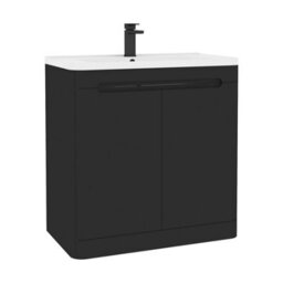 Royal Bathrooms Venice 800mm Matt Nocturne Black Floor Standing Vanity Unit 2 Door With Ceramic Basin - thumbnail 8