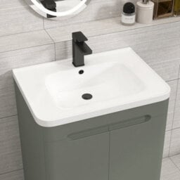 Royal Bathrooms Venice 800mm Matt Nocturne Black Floor Standing Vanity Unit 2 Door With Ceramic Basin - thumbnail 6