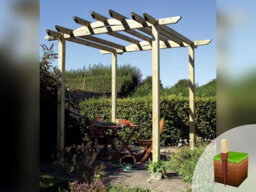 Edecks Contemporary Wooden Garden Pergola (W 3600mm X D 3600mm) With Concrete In Posts (2.7M) - thumbnail 3