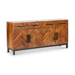 Buttercup Farm Parquet Large 170 Cm Sideboard - Mango Wood/iron - L40 X W170 X H80 Cm - Pp Finish