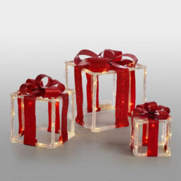 The Christmas Workshop Light-Up White & Red Gift Boxes - thumbnail 1