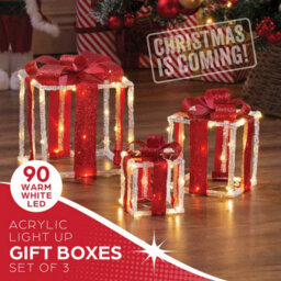 The Christmas Workshop Light-Up White & Red Gift Boxes - thumbnail 4