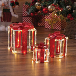 The Christmas Workshop Light-Up White & Red Gift Boxes - thumbnail 9
