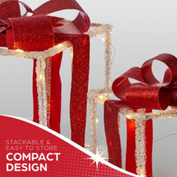 The Christmas Workshop Light-Up White & Red Gift Boxes - thumbnail 8