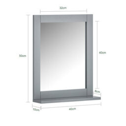 Sobuy Frg129-Sg, Wall Mounted Bathroom Mirror With Storage Shelf, Grey,w40Xd10Xh49.2 - thumbnail 3