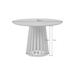 Sweeek - Round Dining Table Rubberwood And Oak Veneer, Seats 4 Walnut Coloured 110X110X73 Cm - Angèle - thumbnail 5