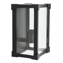 BillyOh Biard Glass & Black Aluminium Square Flush Outdoor Wall Light - Black - thumbnail 3