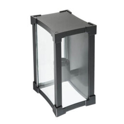 BillyOh Biard Glass & Black Aluminium Square Flush Outdoor Wall Light - Black - thumbnail 4
