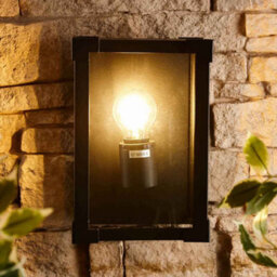 BillyOh Biard Glass & Black Aluminium Square Flush Outdoor Wall Light - Black - thumbnail 5