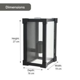 BillyOh Biard Glass & Black Aluminium Square Flush Outdoor Wall Light - Black - thumbnail 6