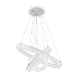 Komore White Double Ring Led Pendant Light Clear Acrylic,3 Colours Dimmable - thumbnail 2