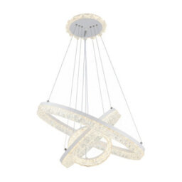 Komore White Double Ring Led Pendant Light Clear Acrylic,3 Colours Dimmable - thumbnail 3