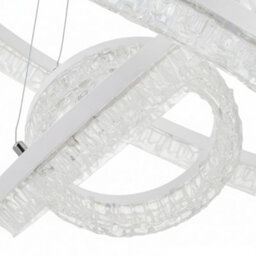 Komore White Double Ring Led Pendant Light Clear Acrylic,3 Colours Dimmable - thumbnail 6