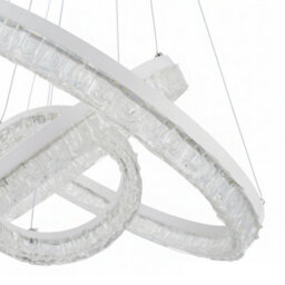 Komore White Double Ring Led Pendant Light Clear Acrylic,3 Colours Dimmable - thumbnail 5
