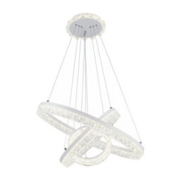 Komore White Double Ring Led Pendant Light Clear Acrylic,3 Colours Dimmable - thumbnail 4